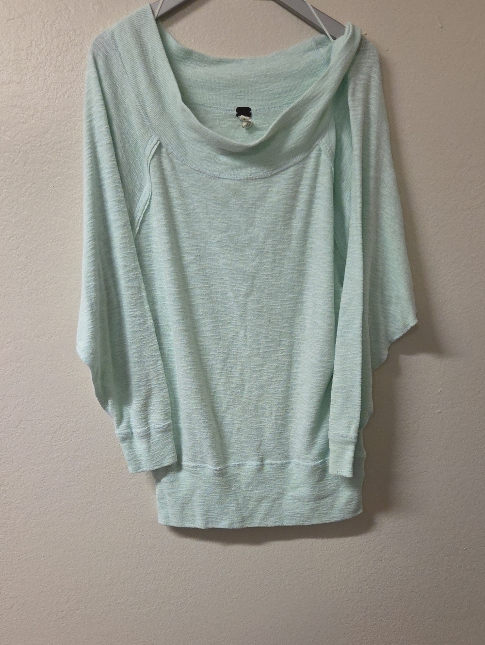 We The Free Light Mint Off-the-Shoulder Sweater